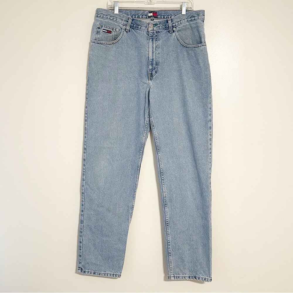 Tommy Hilfiger‎ Vintage y2k 90s Light Wash Cotton Paper Tag Blue Jeans